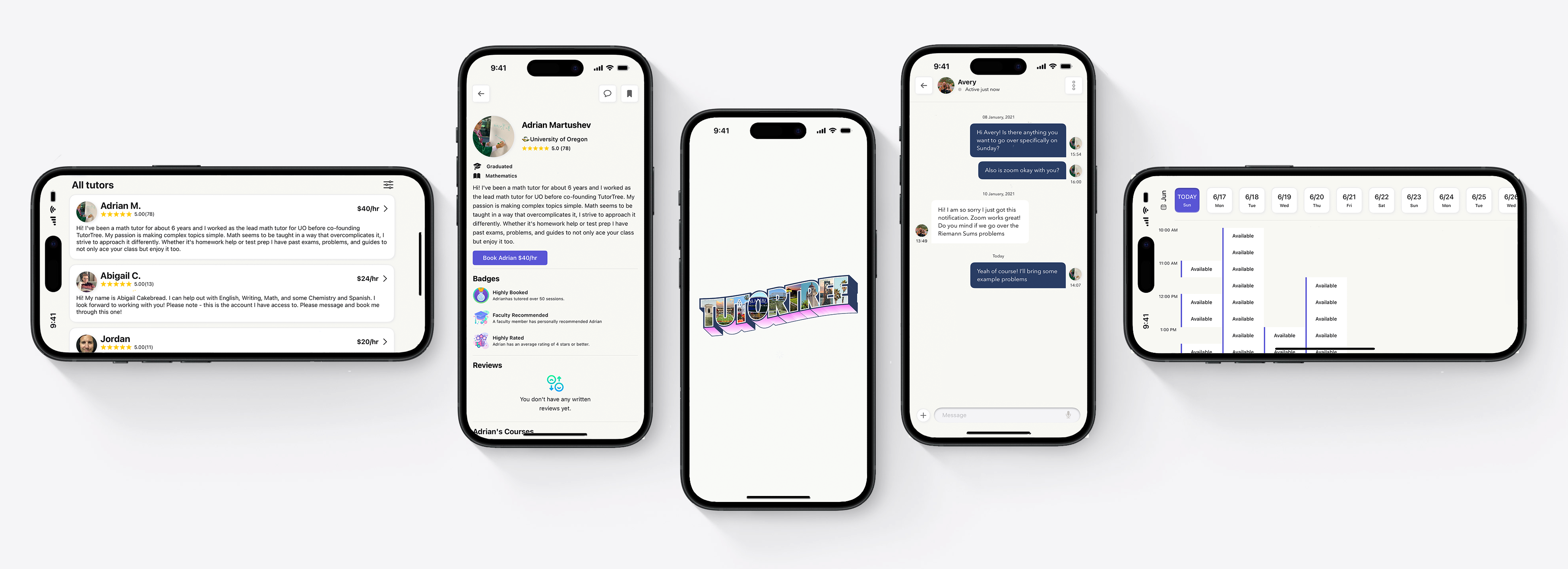 TutorTree iOS app screenshots